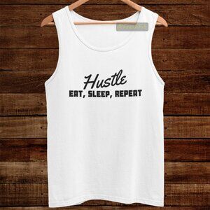 🆕Hustle Eat Sleep Repeat White Tank Top